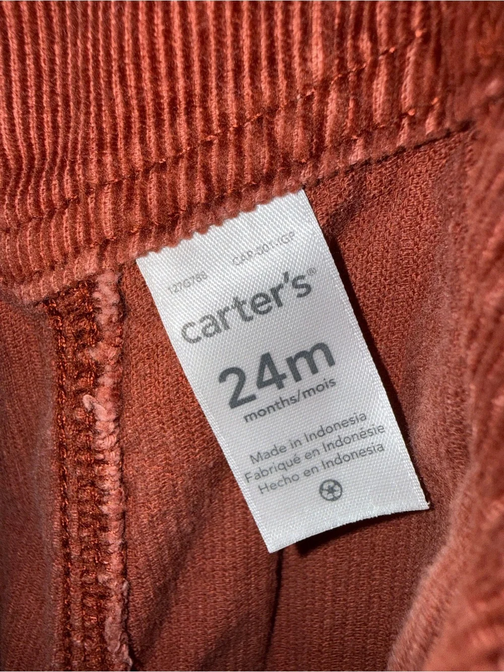 Carters’s Rust Corduroy Overalls